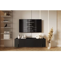 Szafka RTV Malmi 150 cm wisząca - czarny mat / czarny
